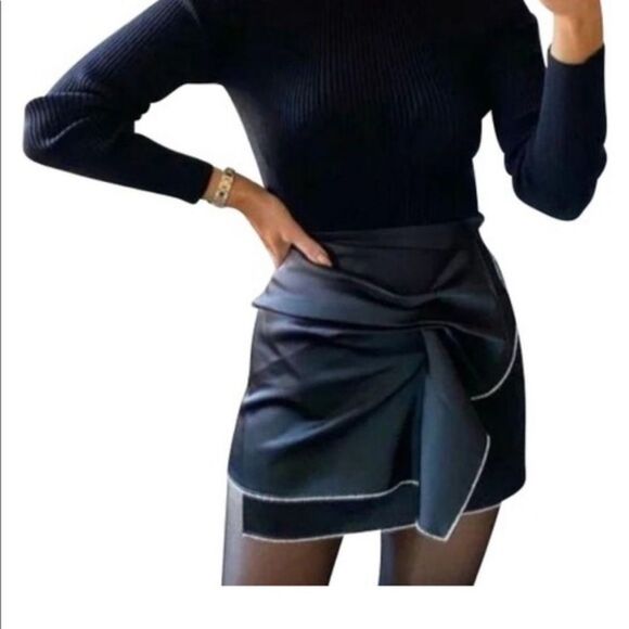 NWT ZARA SATIN RHINESTONE JEWELED MINI SKIRT - Picture 14 of 14